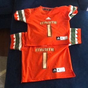 Two Miami Hurricanes 4T #1 Jersey